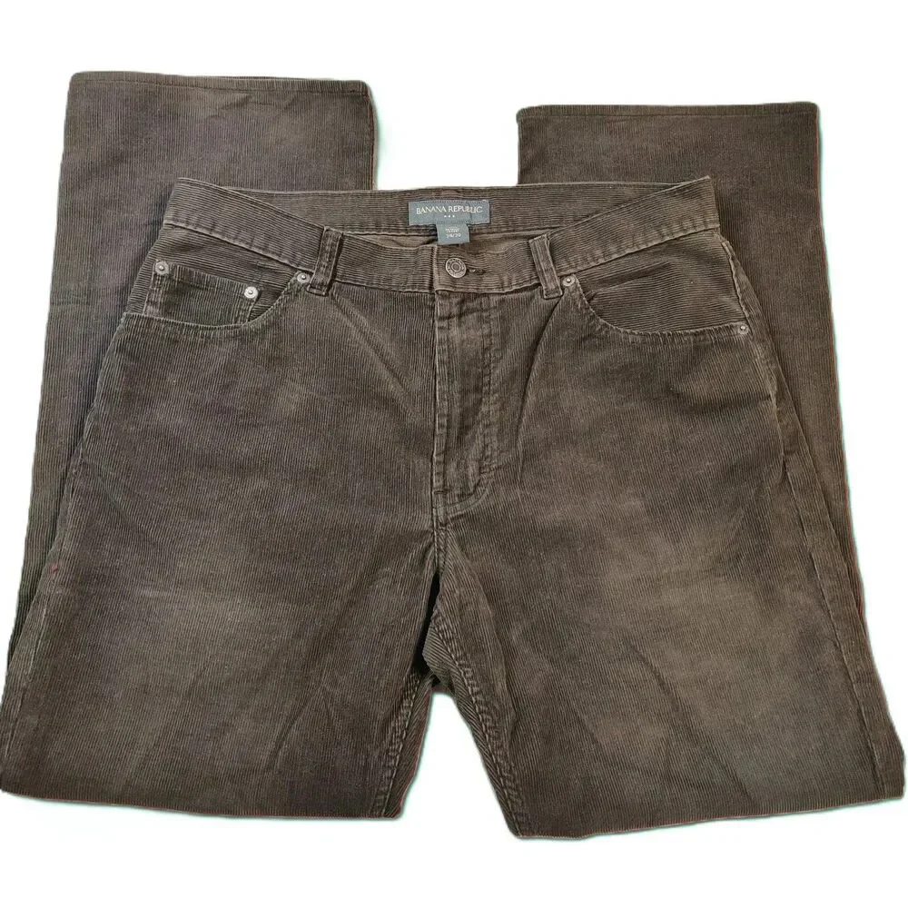 Banana Republic Men's Brown Corduroy Pants Size 34x30 Classic Fit 100% Cotton